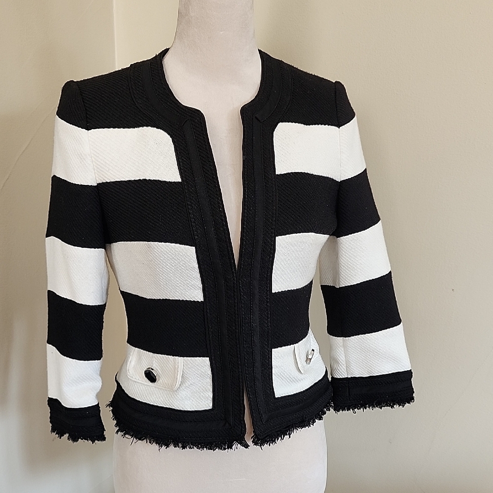 White House Black Market Tweed Black Blazer, 4P